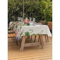 thumbnail image 2 of Outdoor Tablecloth with Umbrella Hole and Zipper, Spring Easter Rectangle Table Cloth 54x80 Inch Waterproof Tablecloth, Purple Floral Summer Botanical Rustic Picnic Table Cover for Patio Camping, 2 of 7