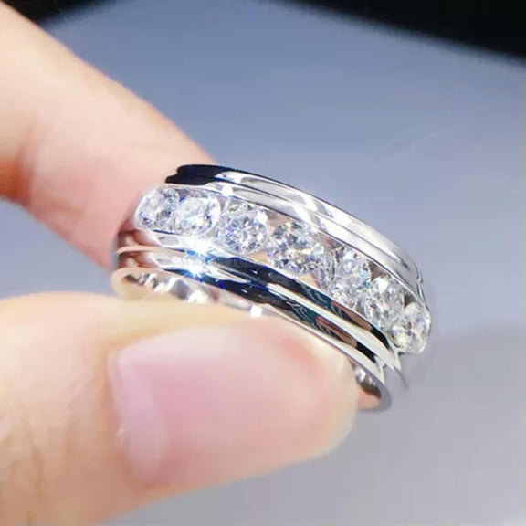 Fashion Cubic Zircon 925 Silver Rings Women Wedding Anniversary Jewelry Sz 6-10