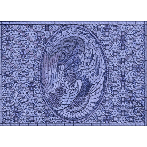 Ahgly Company Machine Washable Indoor Rectangle Transitional Denim Blue Area Rugs, 6' x 9'