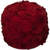 Surya Su Pouf Area Rug POUF-27 Venetian Red Roses Flowers 18" x 18" x 14"