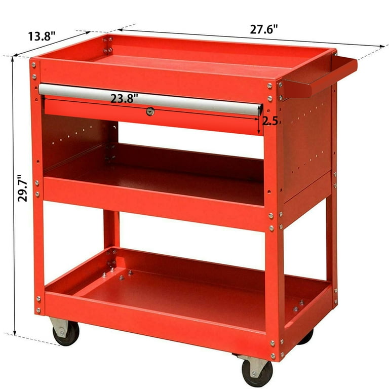 3 Tier Rolling Tool Cart, 330 LBS Capacity Heavy Duty Utility Cart Too –  GoplusUS