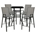 thumbnail image 2 of Flash Furniture Brazos Outdoor Dining Set - 4-Person Bistro Set - Brazos Outdoor Glass Bar Table with Gray All-Weather Patio Stools, 2 of 12