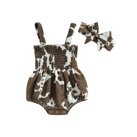 

Ma&Baby Newborn Baby Girls Romper Sleeveless One-Piece Clothing Jumpsuit with Hairband Summer Outfit