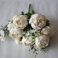 thumbnail image 2 of Nvzi Ramo de peonías artificiales de estilo europeo, 13 flores de primavera, ramos de peonías de seda artificiales, decoración para bodas, aniversarios, ramos de flores, 16, 2 of 5