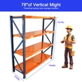 thumbnail image 5 of GDF Studio Industrial Heavy Duty Garage Shelves, 4-Tier Adjustable Metal Utility Shelving Unit, Blue and Orange, 5 of 7