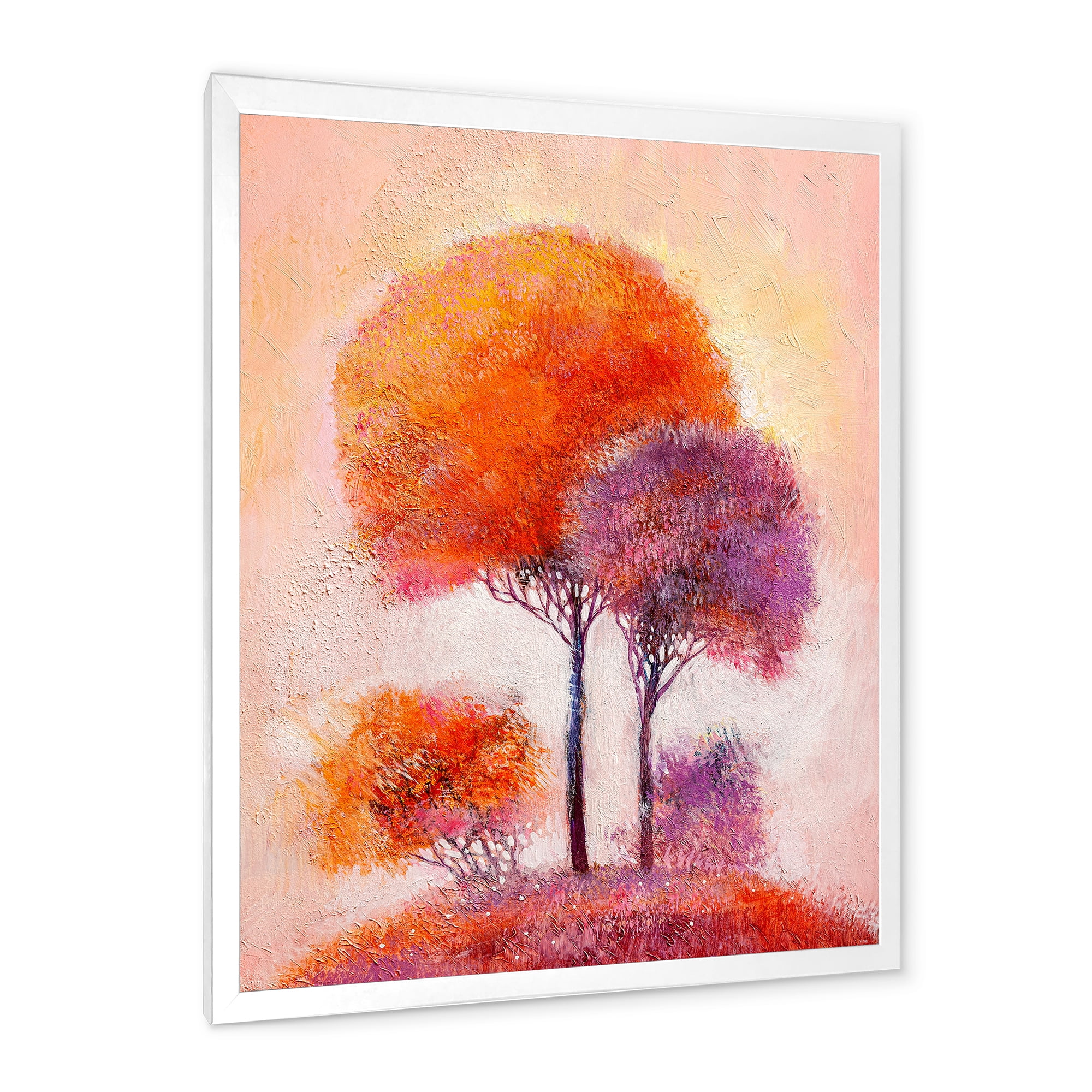 Designart 'Colourful Trees Abtract Impression I' Traditional Framed Art Print