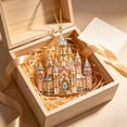thumbnail image 5 of Acrylic Castle Christmas Ornament, Golden Castle Hanging Pendant, Magical Princess Castle Decor for Christmas Tree, 5 of 7