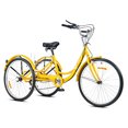 thumbnail image 2 of Viribus 24" Adult Tricycle 7 Speed 3 Wheel Beach Cruiser Bike Trike for Men Women, Yellow, 2 of 10