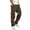 Brown, variant on Zynoxe Cargo Pants for Men with Multi Pocket Comfy Elastic Waist Drawstring Trousers Fashionable Solid Color Hiking Pants Versatile Outdoor Tapered Jogger Pants