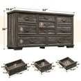 thumbnail image 3 of EnHomee 9 Drawers Dressers for Bedroom Wood Dresser&Chest of Drawers,Dark Rustic Oak, 3 of 11