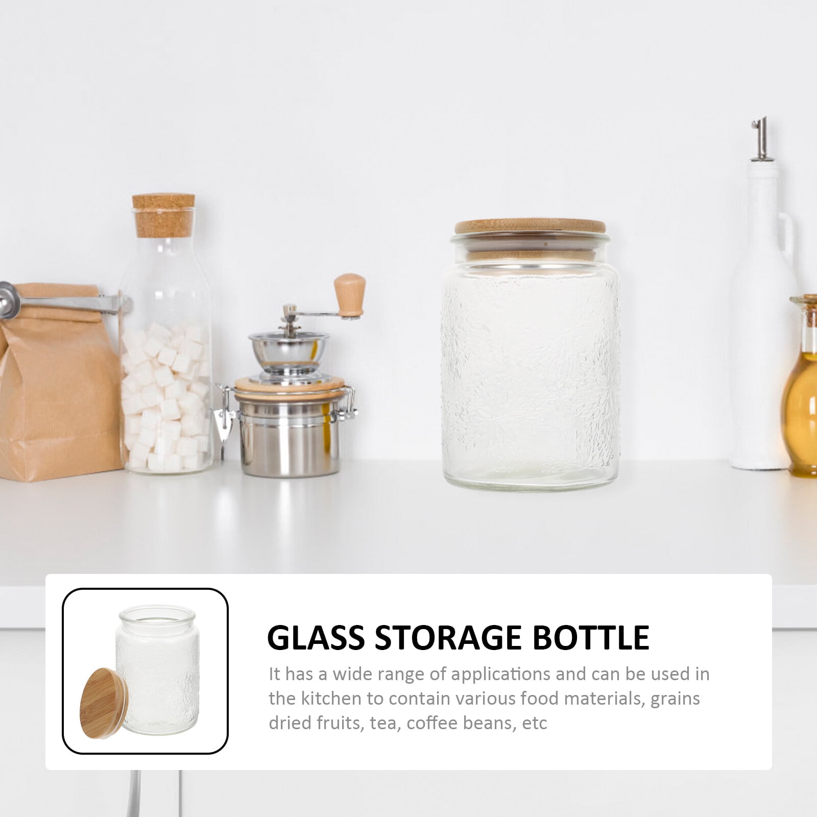 Embossed Storage Jar, Retro Storage Jar, Glass Storage Bottle, Bee