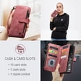 thumbnail image 2 of for Samsung Galaxy S20 Ultra Case Wallet for Women and Men, Samsung Galaxy S20 Ultra Case, PU Leather Magnetic Flip Strap Wristlet Zipper Card Holder Wallet Business Phone Cover for S20 Ultra, Red, 2 of 10