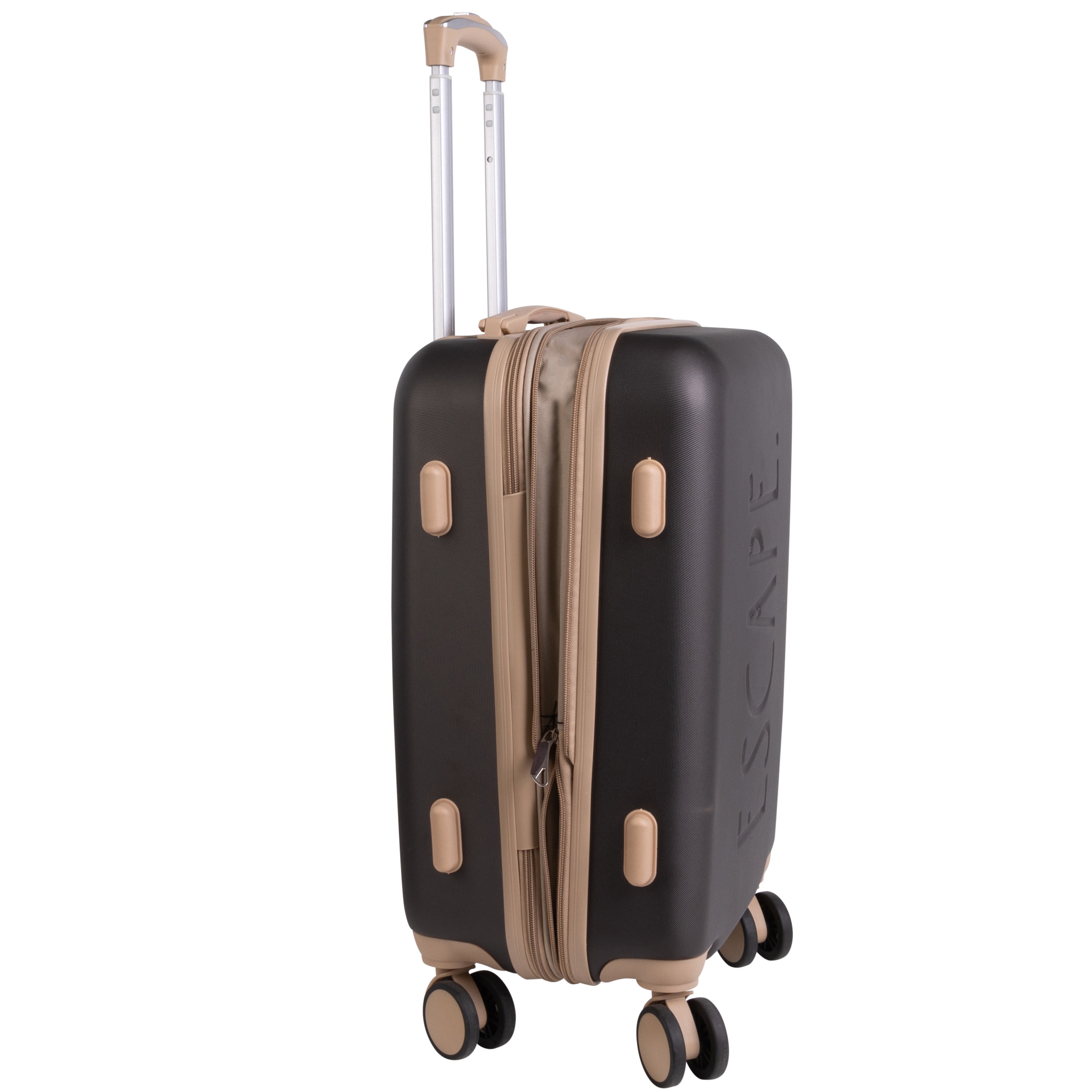 Rae Dunn 3 Piece Expandable Rolling Luggage Set in Espresso