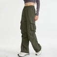 thumbnail image 6 of HUJlwoi Cargo Pants Women Lightweight Elastic Waist Baggy Wide Leg Pants for Outdoor Hiking Travel Trousers with Pockets, 6 of 6