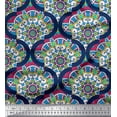 thumbnail image 1 of Soimoi Poly Georgette Fabric Mandala & Quatrefoil Damask Print Fabric by The Yard 52 Inch Wide, 1 of 1