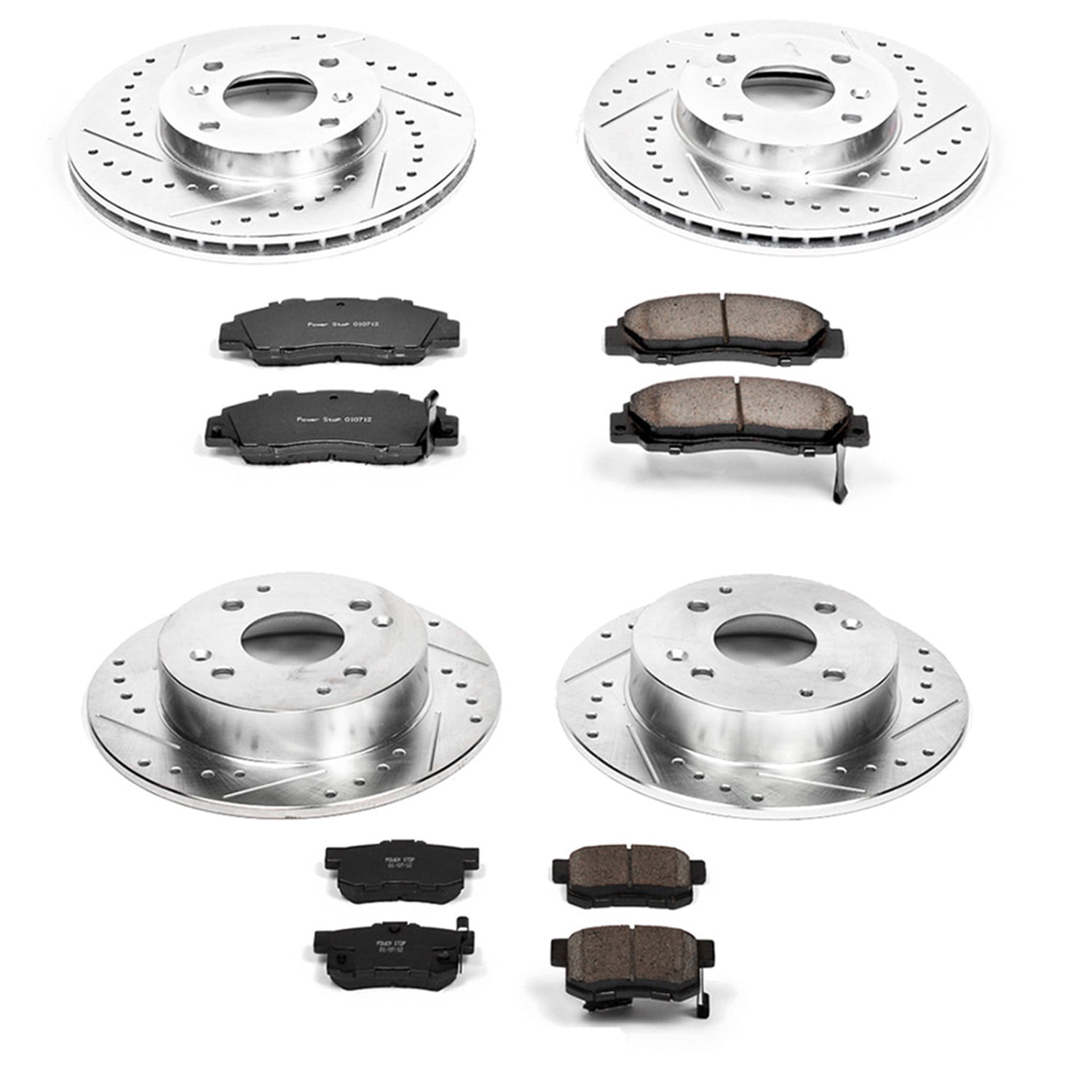 PowerStop Front and Rear Z23 Evolution Sport Carbon-Fiber Ceramic Brake Pad and Drilled & Slotted Rotor Kit Fits: ACURA Select Models K1238