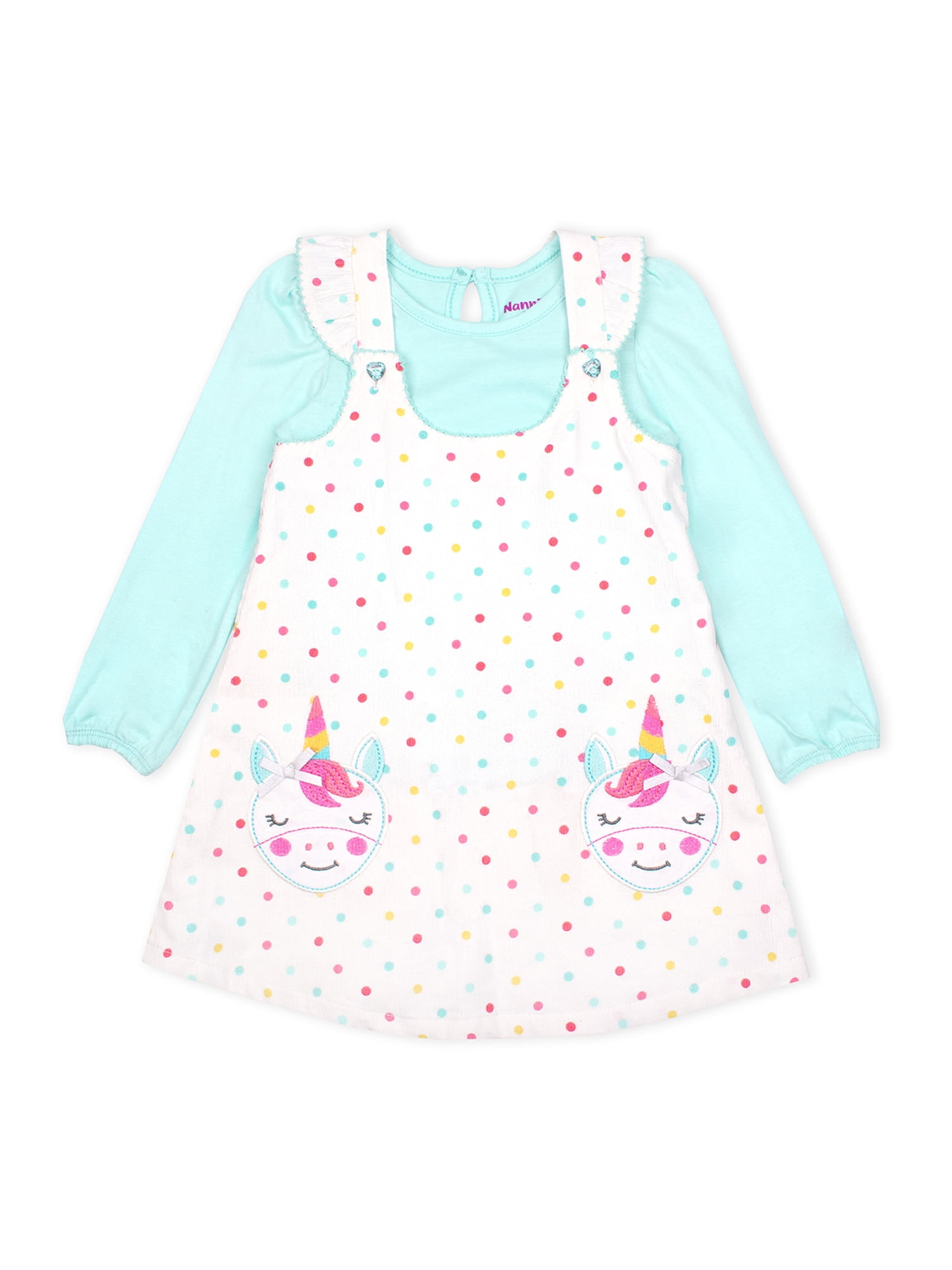 Baby Girl Corduroy Jumper Dress and Long Sleeve Bodysuit, 2pc