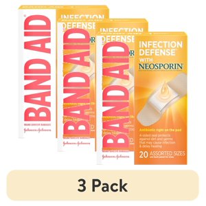 Band-Aid Bandages with Neosporin Antibiotic, Assorted Sizes, 60ct