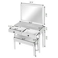 thumbnail image 2 of AENKYO Classic Vanity Desk Set with Big Mirror & Bench - Versatile Makeup Dressing Table with Drawers, Beige, 2 of 10