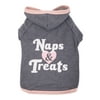 Vibrant Life Gray Naps and Treats Pull Over Hoodie for Dogs, Size Xsmall