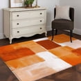 thumbnail image 4 of Burnt Orange Geometric Area Rug 4x6 Washable Rug Non Slip Watercolor Ombre Modern Abstract Art Large Area Rug Indoor Floor Carpet for Entryway Bedroom Kitchen Living Room Home Office Dining Room, 4 of 8