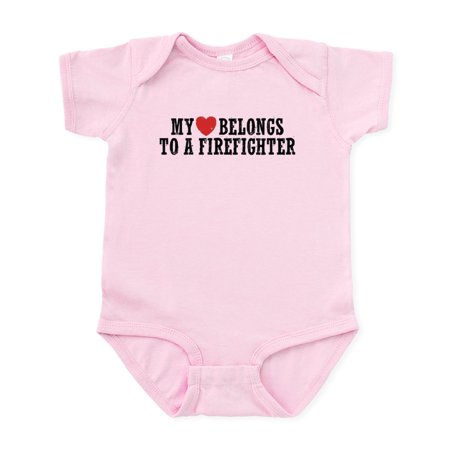 

CafePress - My Heart Belongs To A Firefighter Infant Bodysuit - Baby Light Bodysuit Size Newborn - 24 Months