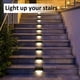 thumbnail image 4 of Rewera Luces solares para exteriores, luces solares impermeables para escaleras, escalones, vallas, patios, cubiertas y entradas (blanco cálido), 4 of 5