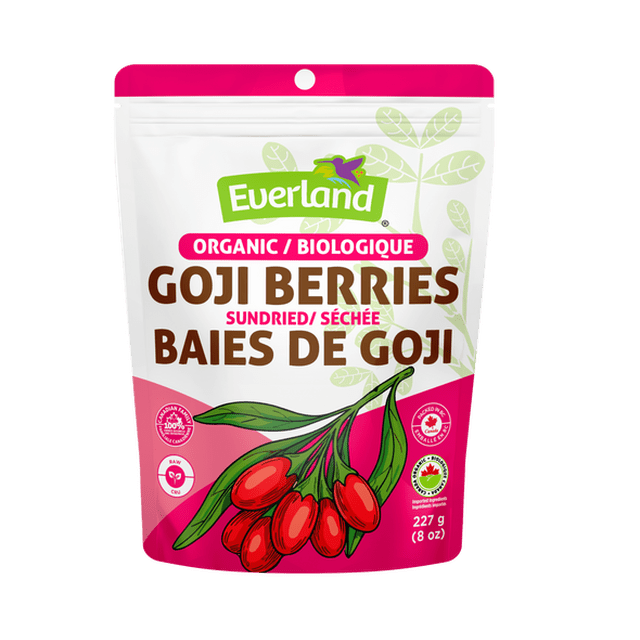 Everland Organic Goji Berries, Raw Superfood, Antioxidant Rich Healthy Snack- 227g