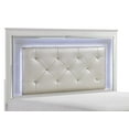 thumbnail image 4 of Glamorous Design Queen Size Bed Button-Tufted LED Headboard White Finish Bedroom Furniture, 4 of 7