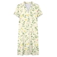 thumbnail image 4 of Women's Summer Nightgowns Button Down Lapel Collar Short Sleeve Sleep Shirt Pajama Dress Casual Printed Oversized Lightweight Comfy Loungwear Nightgown, 4 of 7