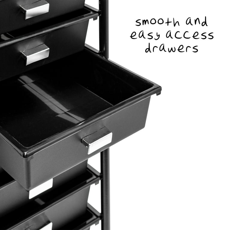 Iris 9 Drawer Storage Cart With Organizer Top Black : Target