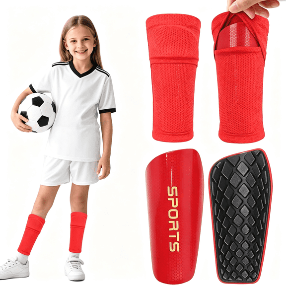 BESTSKY Shin Guards Soccer Kids 2025 Version High-Density Foam Soccer Shin Guard with Sleeves Shin Protective Pads for Kids Daily Practice School Competitions Outdoor Play
