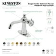 thumbnail image 7 of Kingston Brass KSD3542CG Fuller One-Handle Single-Hole Bathroom Faucet with Deck Plate and Push Pop-Up Drain, Polished Brass, 7 of 7