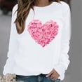 thumbnail image 2 of Chandails à Capuchon Graphiques pour Femmes Col Rond Manches Longues Imprimé Décontracté Ample Chandail Molletonné T-Shirt Blouse Hauts d'Automne, 2 of 2