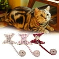 thumbnail image 3 of Kripyery Cat Harness Three-dimensional Pattern Buckle Adjustment Cartoon Comfortable Break Free Dress Up Cloth Plaid Design Cat Leash for Outdoor, 3 of 7