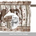thumbnail image 6 of Vintage Country Star Valance Curtain for Windows Retro Home Berry White Wood Grain Rod Pocket Curtain Valances Short Window Treatments Panels for Kitchen Bathroom Laundry Room Basement 60 x 18 Inch, 6 of 9