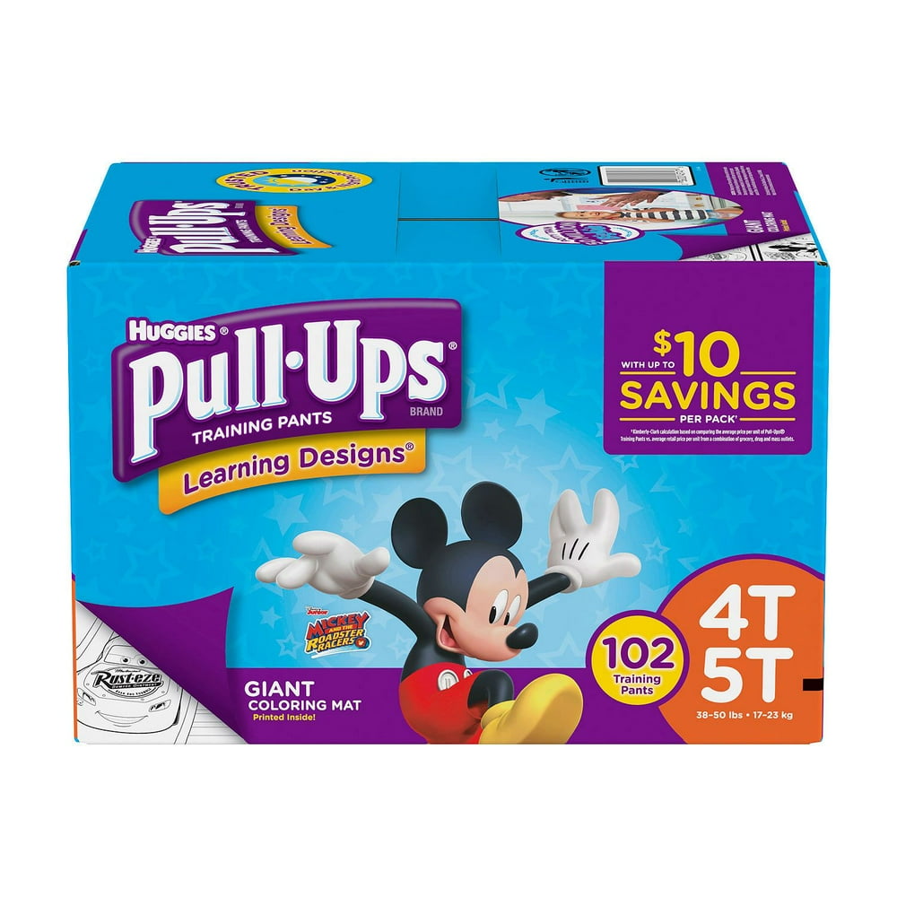 Huggies Pull-ups Training Pants for Boys Size 4T/5T Boys ( Weight 102 ct.) - Bulk Qty, Free