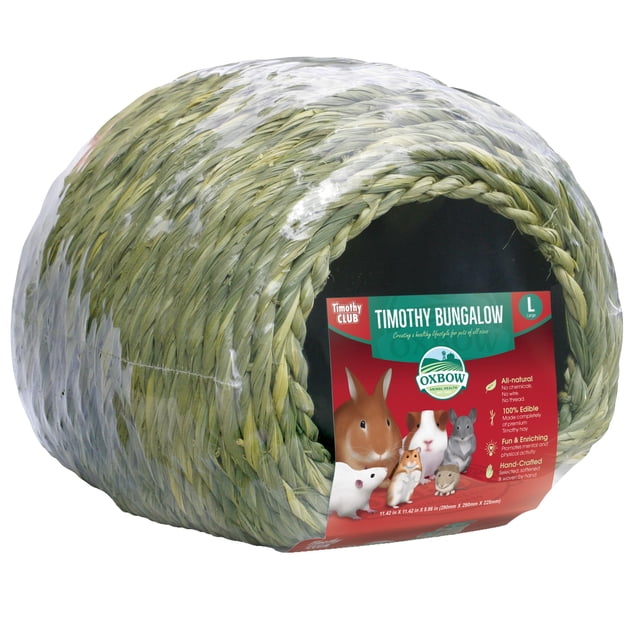Escondite comestible para mascotas Oxbow Timothy Hay bungalow grande