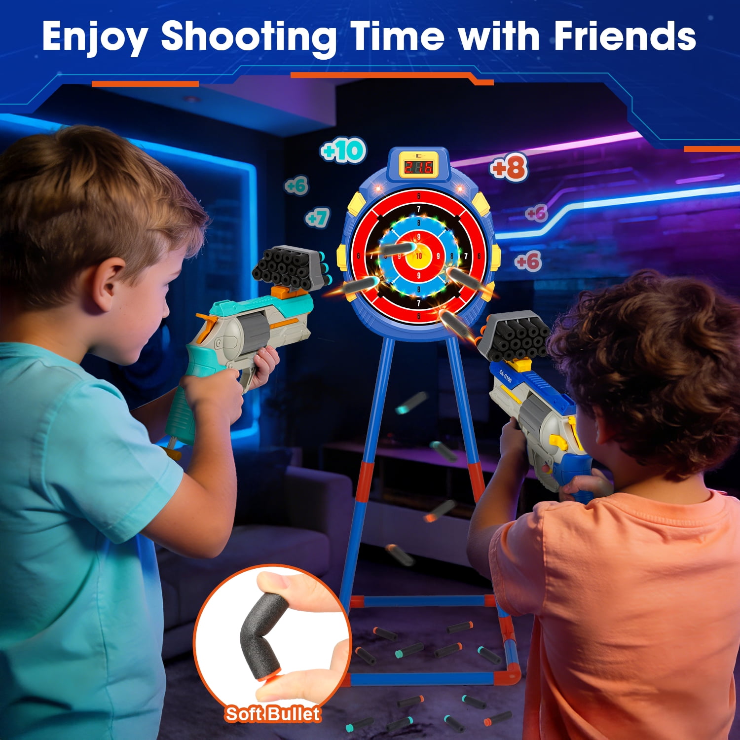 Huge Wave Shooting Game Set for Boys Aged 4-8, Shooting Target Toys, Standing & Hanging, Indoor and Outdoor Shooting Toys for Kids, Christmas Birthday Gift, 2 Pack