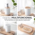 thumbnail image 4 of Accesorios de Baño 4 Piezas | Juego para Baño Moderno de Bambu | Juego de Accesorios de Plastico | Conjunto de 4 piezas para Baño, 4 of 5