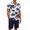 Coconut Tree-White, variant on Men's 2 Pieces Casual Beach Outfits Short Sleeve Button Down Shirts Summer Short Set