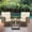 Tan + Off- White, variant on Dextrus 3-Piece Wicker Patio Set, Tan Swivel Rocking Chairs with Off-White Cushions & Side Table, Ideal for Garden, Backyard & Balcony