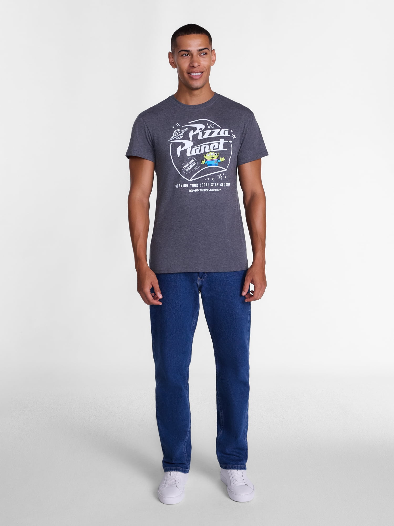 Toy Story Pizza Planet Men’s Graphic Tee with Short Sleeves, Sizes S-XXL