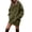 Army Green 01, variant on Karymi Spring Dresses for Women Casual Solid Hooded Sweatshirt Dress, Drop Shoulder Long Sleeve Front Kangaroo Pocket Oversized Mini Hoodie Dress
