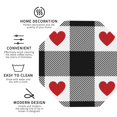 thumbnail image 4 of Disketp Heart Black Buffalo Plaid Gingham Funny Coasters,4 Pcs Leather Coasters With Holder, Perfect Housewarming Hostess Gifts,Protect Furniture From Water Marks Scratch, 4 of 9