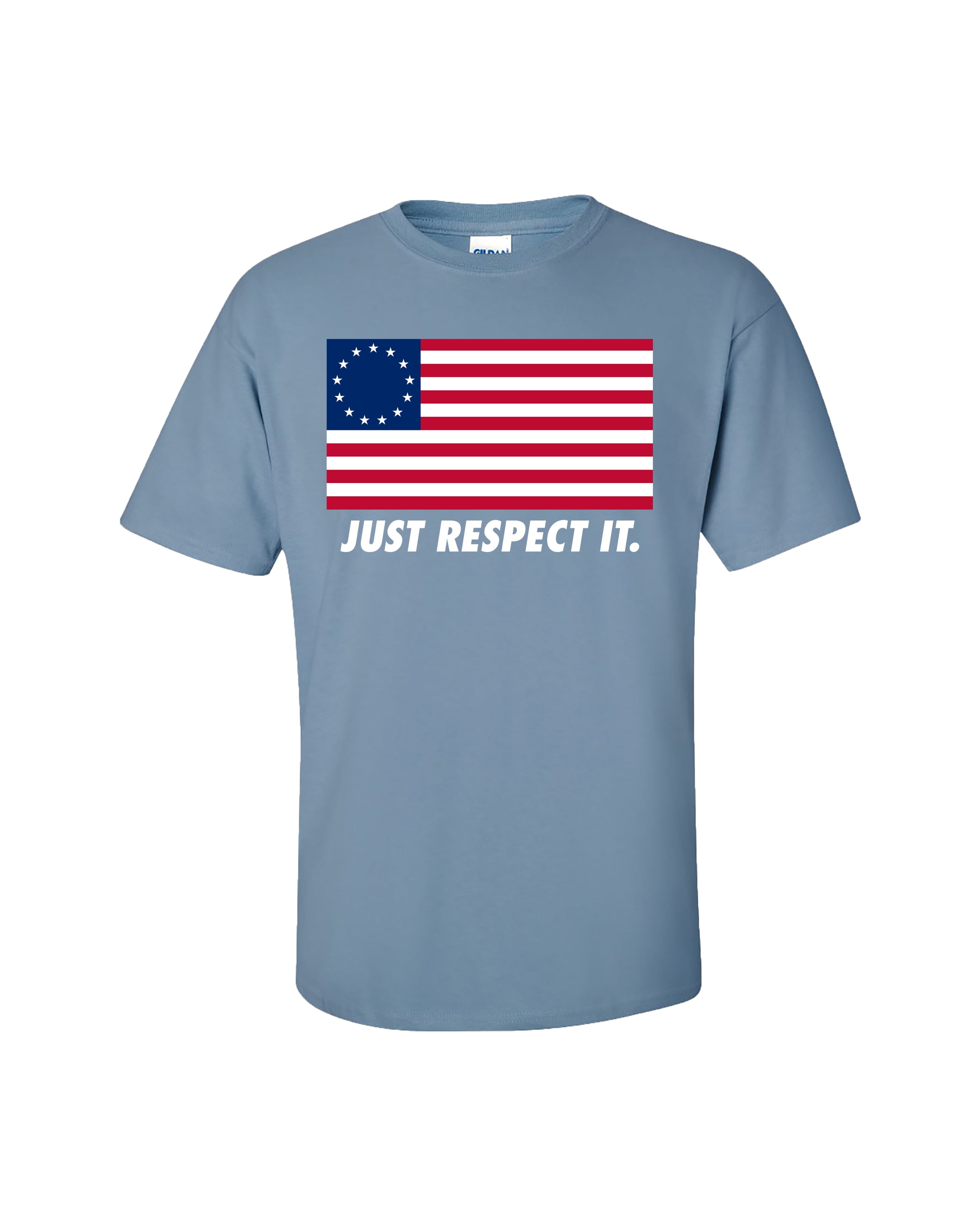 Patriotic Betsy Ross American Flag Just Respect It Adult Short Sleeve Tee Shirt - Bild 18 von 21