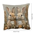 thumbnail image 3 of Tuvgenk 18x18 In Throw Pillow Covers Embroidered Indoors Polyester Pillowcases Multicolor Furry Rabbit for Patio, 3 of 6