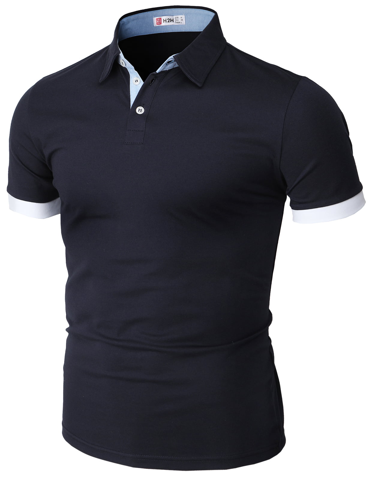 H2H Mens Casual Slim Fit Polo T-Shirts Basic Designed With Pointed ...
