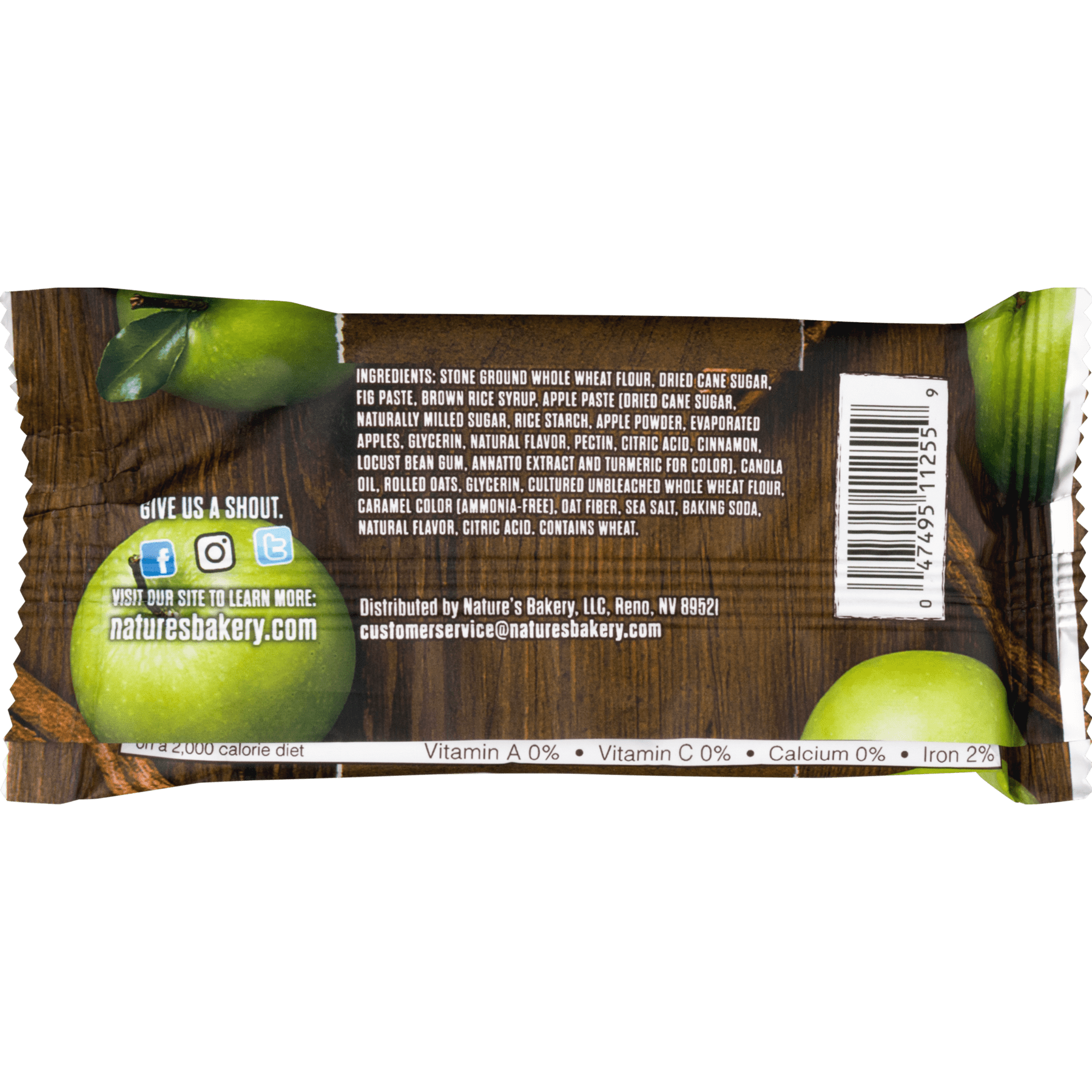 NATURES BAKERY, BAR FIG WW APPLE CINNAMON, 2 oz, (Pack of 12)