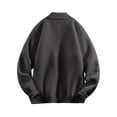 thumbnail image 6 of Men's Quarter Zip Up Pullover Loose Fit Solid Color Thick Velvet Stand Up Collar Long Sleeve Sweater, 6 of 7